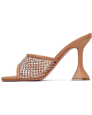 Amina Muaddi Lupita Crystal Net Slipper ヒールサンダル - サムネイル3