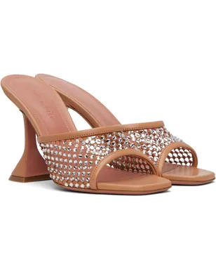 Amina Muaddi Lupita Crystal Net Slipper ヒールサンダル - サムネイル4