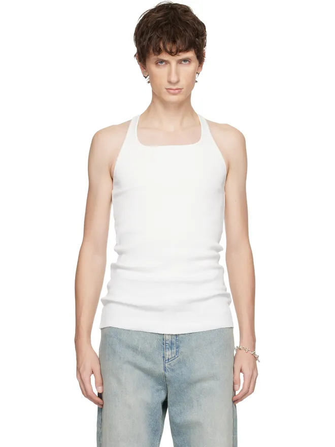 MATIÈRES FÉCALES MATIÈRES FÉCALES Cross Seam Knit タンクトップの商品画像