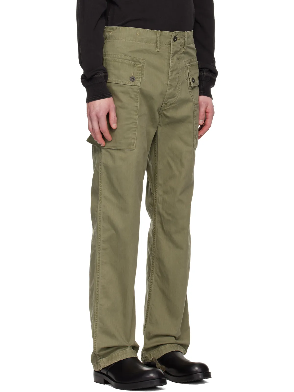 RRL グリーン Field ヘリンボーン カーゴパンツ - 画像2
