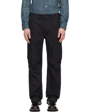 RRL ブラック Surplus Poplin カーゴパンツ - サムネイル1