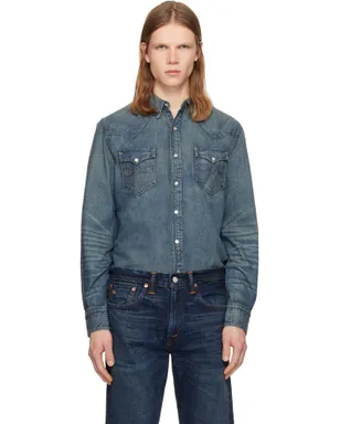 RRL スリムフィット デニム ウエスタンシャツ - サムネイル1