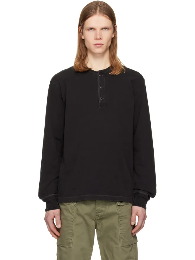 RRL RRL Indigo Jersey ヘンリーネック トップスの商品画像