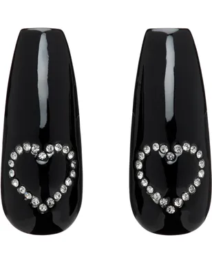 I'm Sorry by Petra Collins SSENSE限定 ブラック＆シルバー D'heygereエディション Heart Nail ピアス - サムネイル1