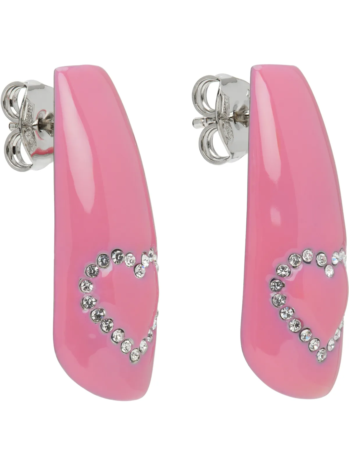 I'm Sorry by Petra Collins SSENSE限定 ピンク＆シルバー D'heygereエディション Heart Nail ピアス - 画像2