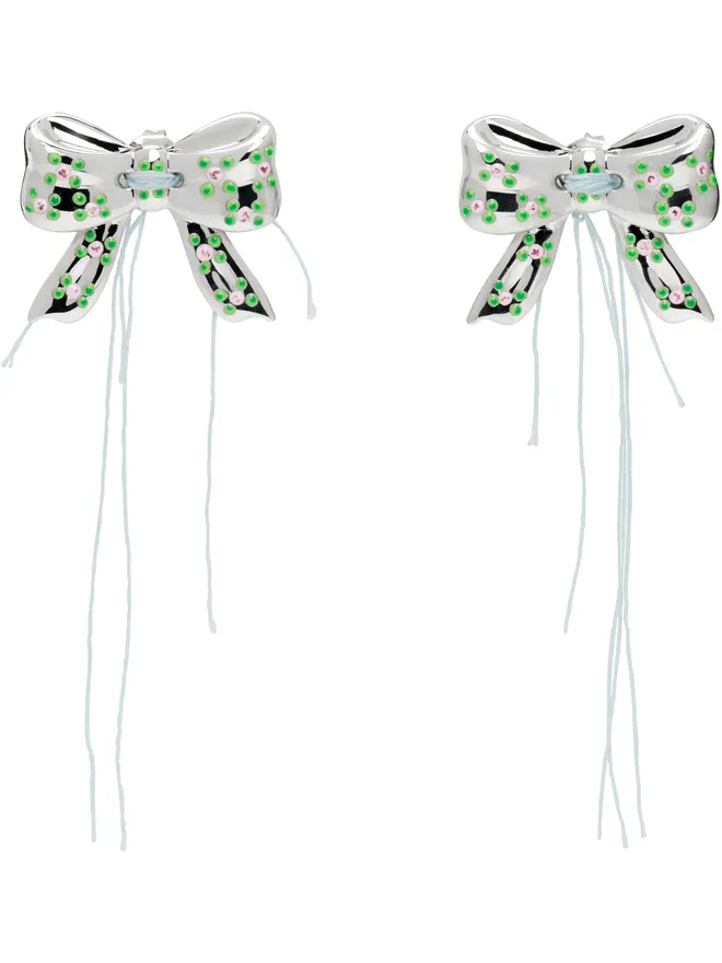 I'm Sorry by Petra Collins I'm Sorry by Petra Collins SSENSE限定 シルバー D'heygereエディション Bow Button ピアスの商品画像