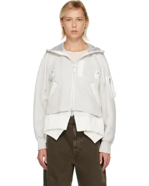 sacai Sponge Sweat & Nylon Twill フーディ - サムネイル1