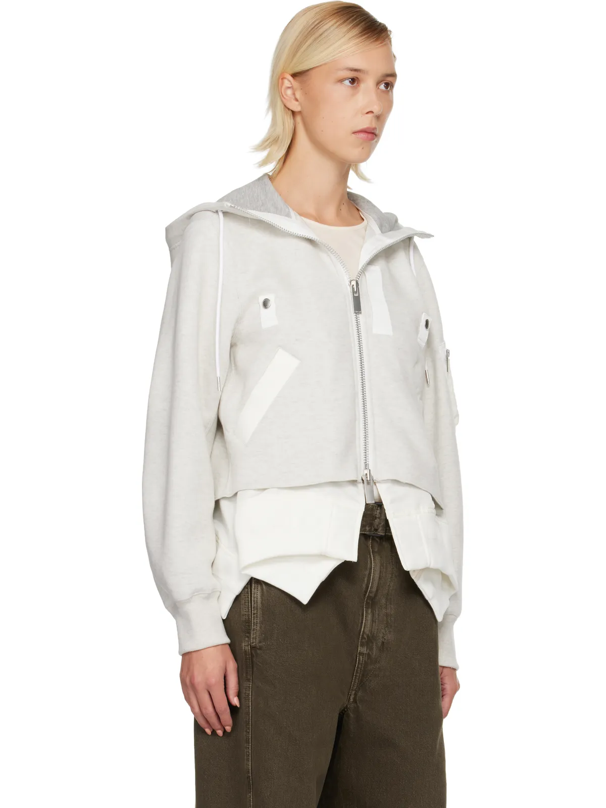 sacai Sponge Sweat & Nylon Twill フーディ - 画像2