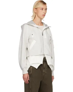 sacai Sponge Sweat & Nylon Twill フーディ - サムネイル2