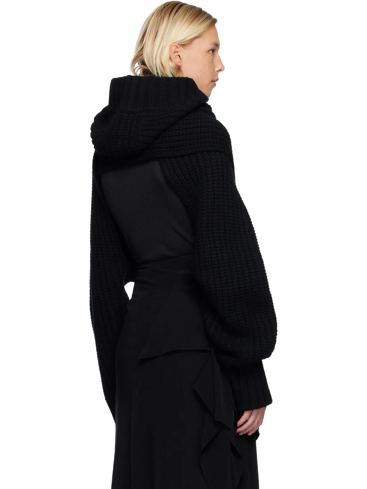 sacai ウールニット プルオーバー タートルネック - 画像3
