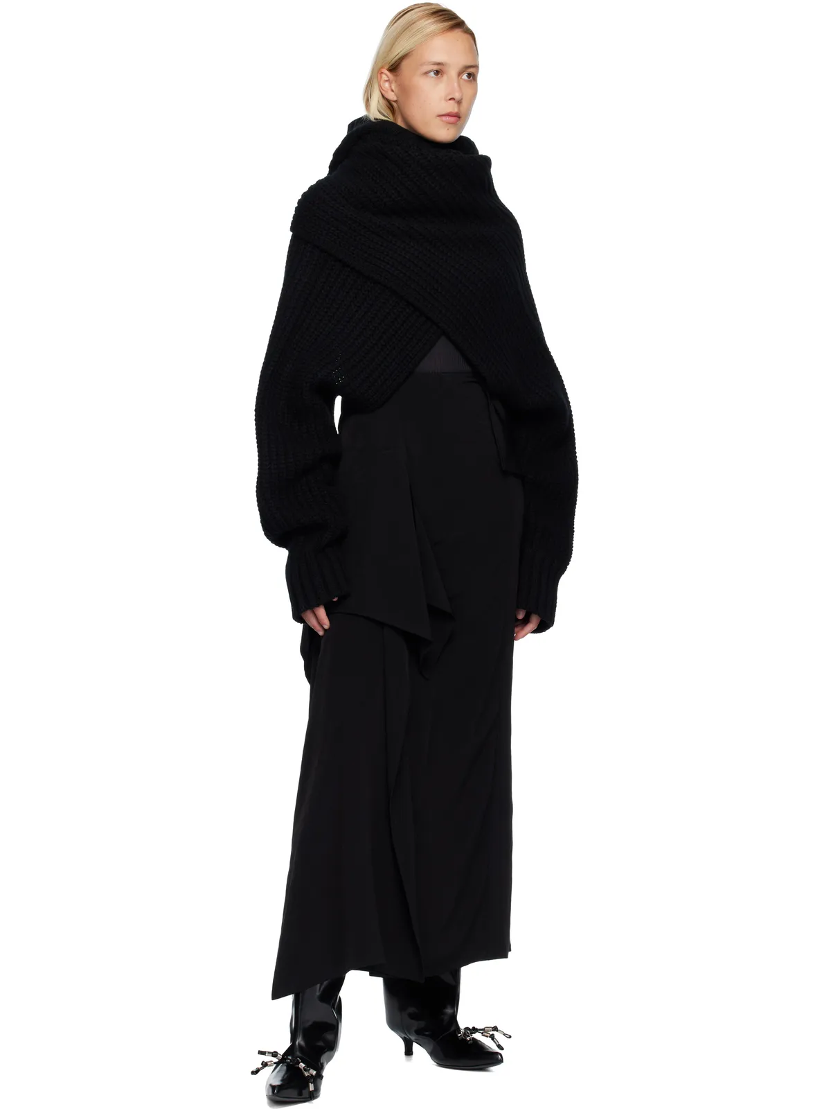 sacai ウールニット プルオーバー タートルネック - 画像4