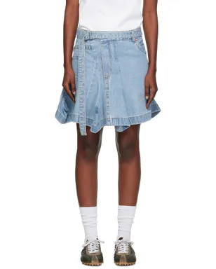 sacai アシンメトリー デニム ミニスカート - サムネイル1
