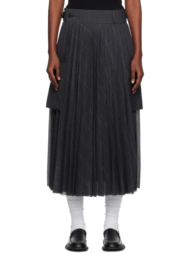 sacai sacai グレンチェック ミディアムスカートの商品画像