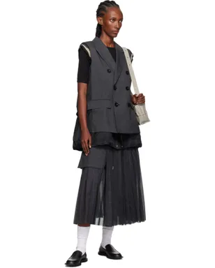 sacai グレンチェック ミディアムスカート - サムネイル4