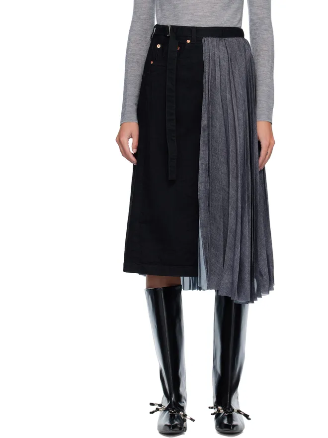 sacai sacai ラップ デニム ミディアムスカートの商品画像