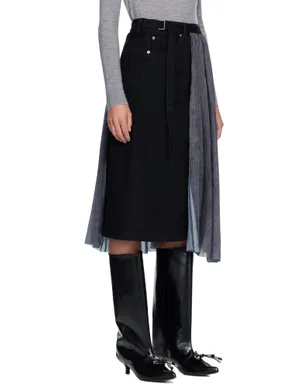 sacai ラップ デニム ミディアムスカート - サムネイル2