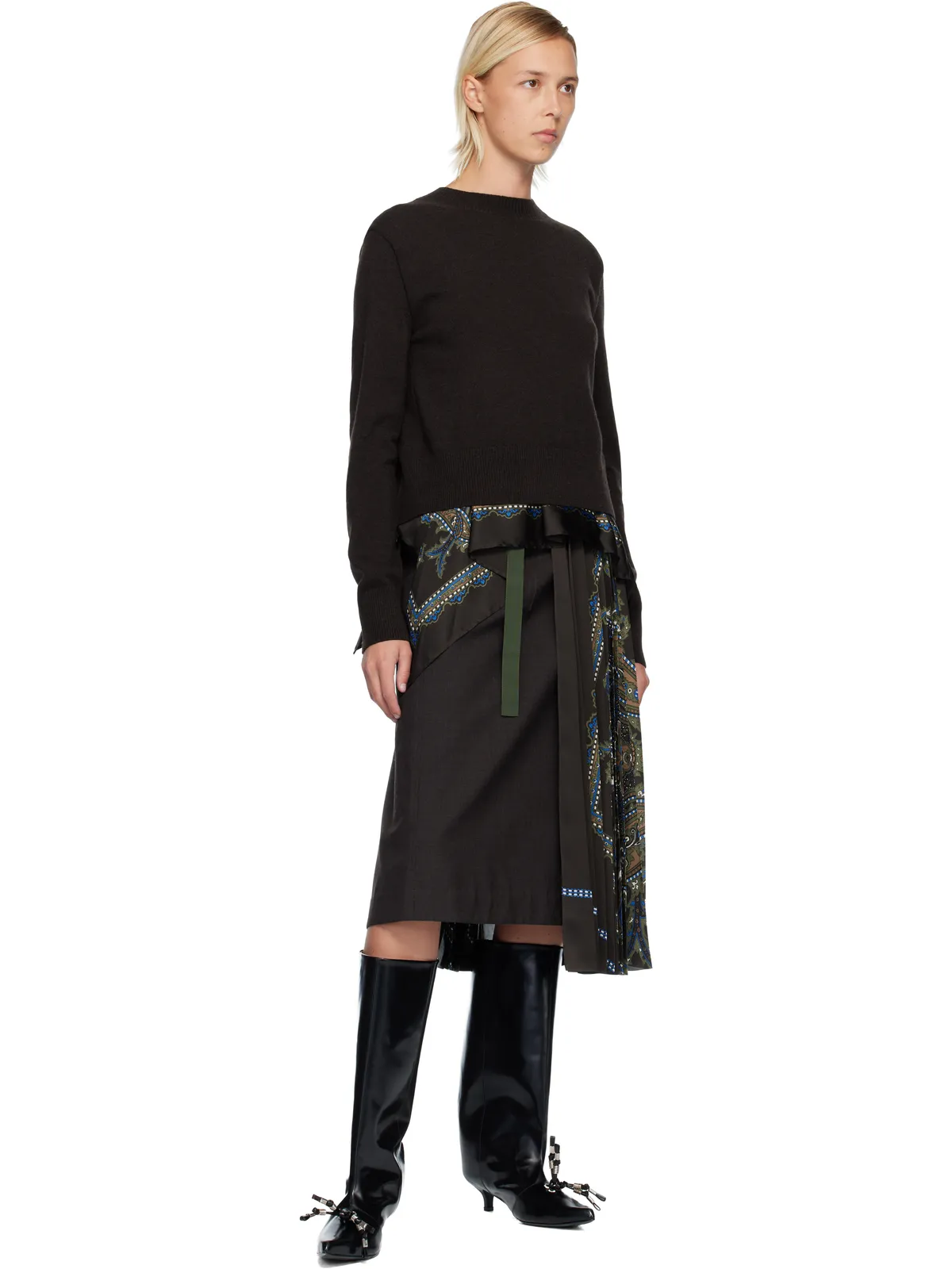 sacai ペイズリープリント＆ウール セーター - 画像4
