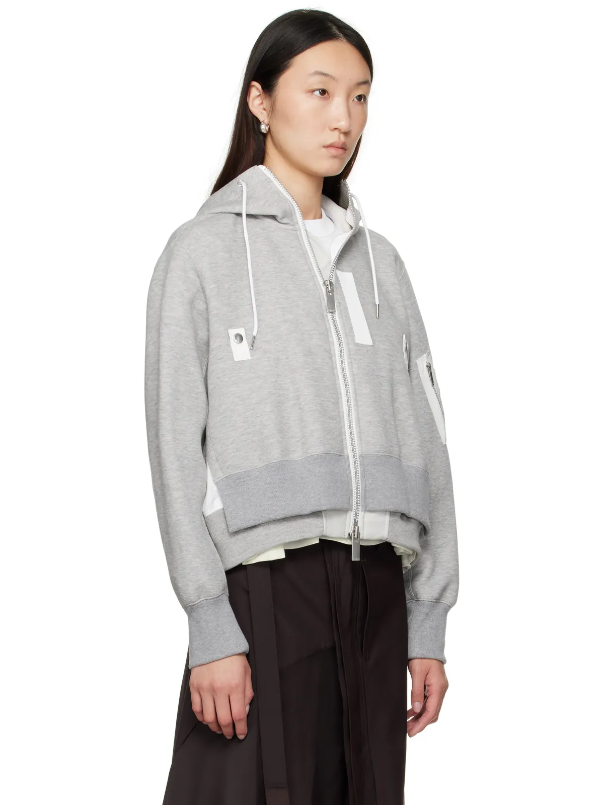 sacai Sponge Sweat x Nylon Twill フーディ - 画像2