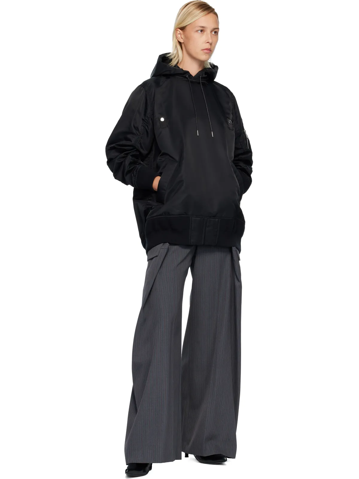 sacai ナイロンツイル フーディ - 画像4
