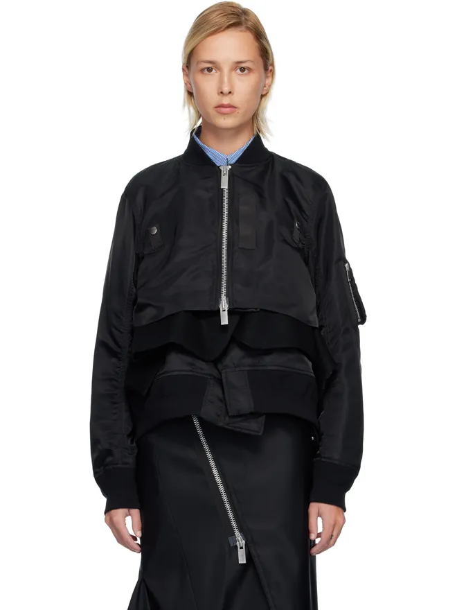 sacai sacai ナイロンツイル＆メルトンウール ブルゾンジャケットの商品画像
