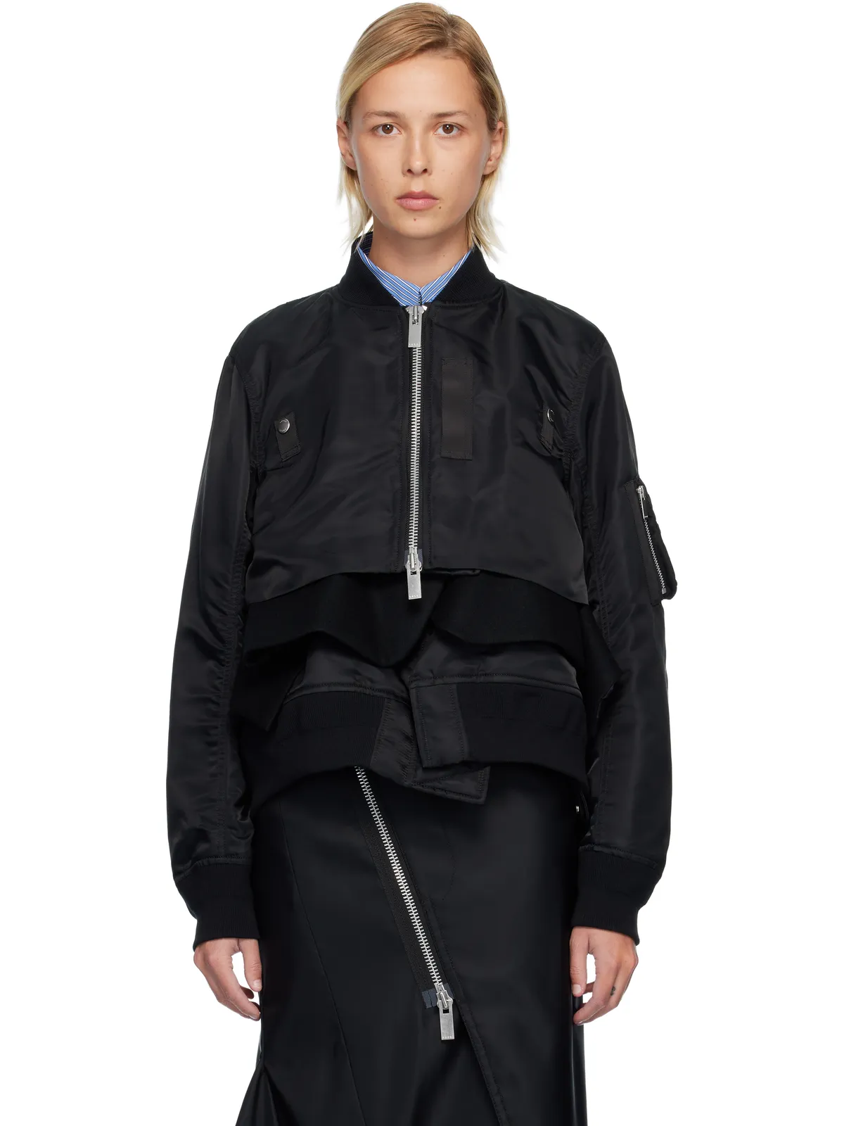 sacai ナイロンツイル＆メルトンウール ブルゾンジャケット - 画像1