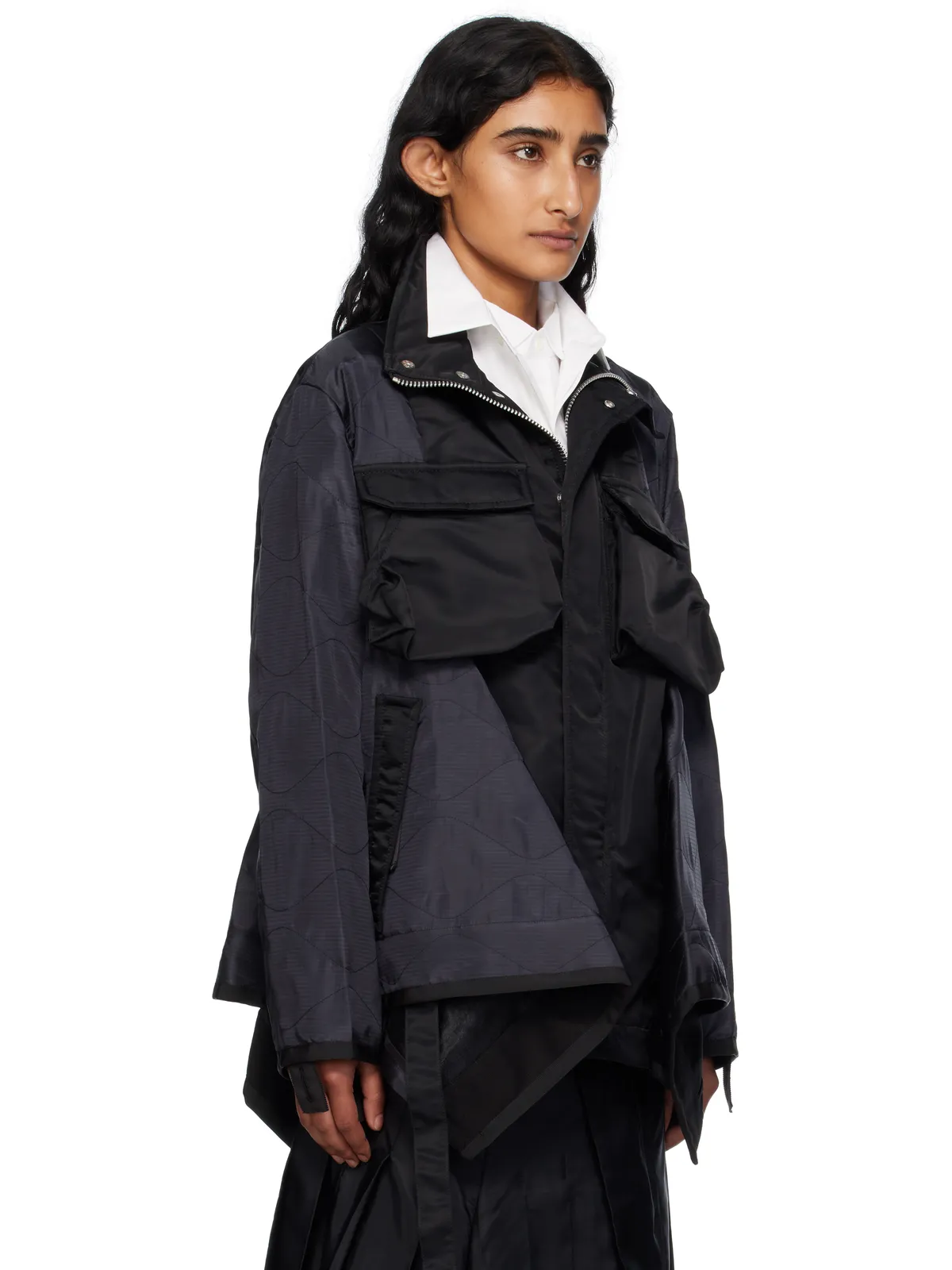 sacai Mix ナイロンツイル コート - 画像2