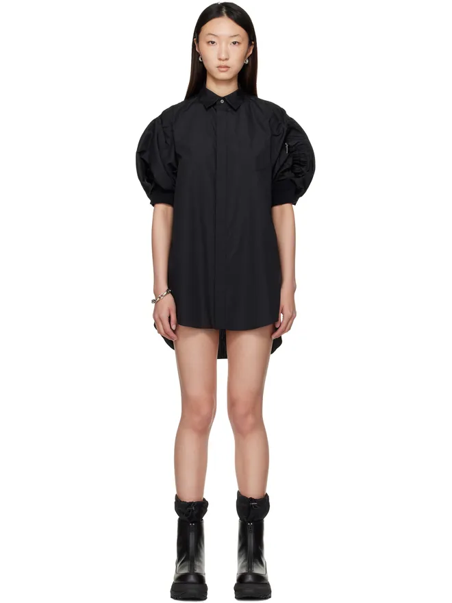 sacai sacai Cotton Poplin & Nylon Twill ミニワンピースの商品画像