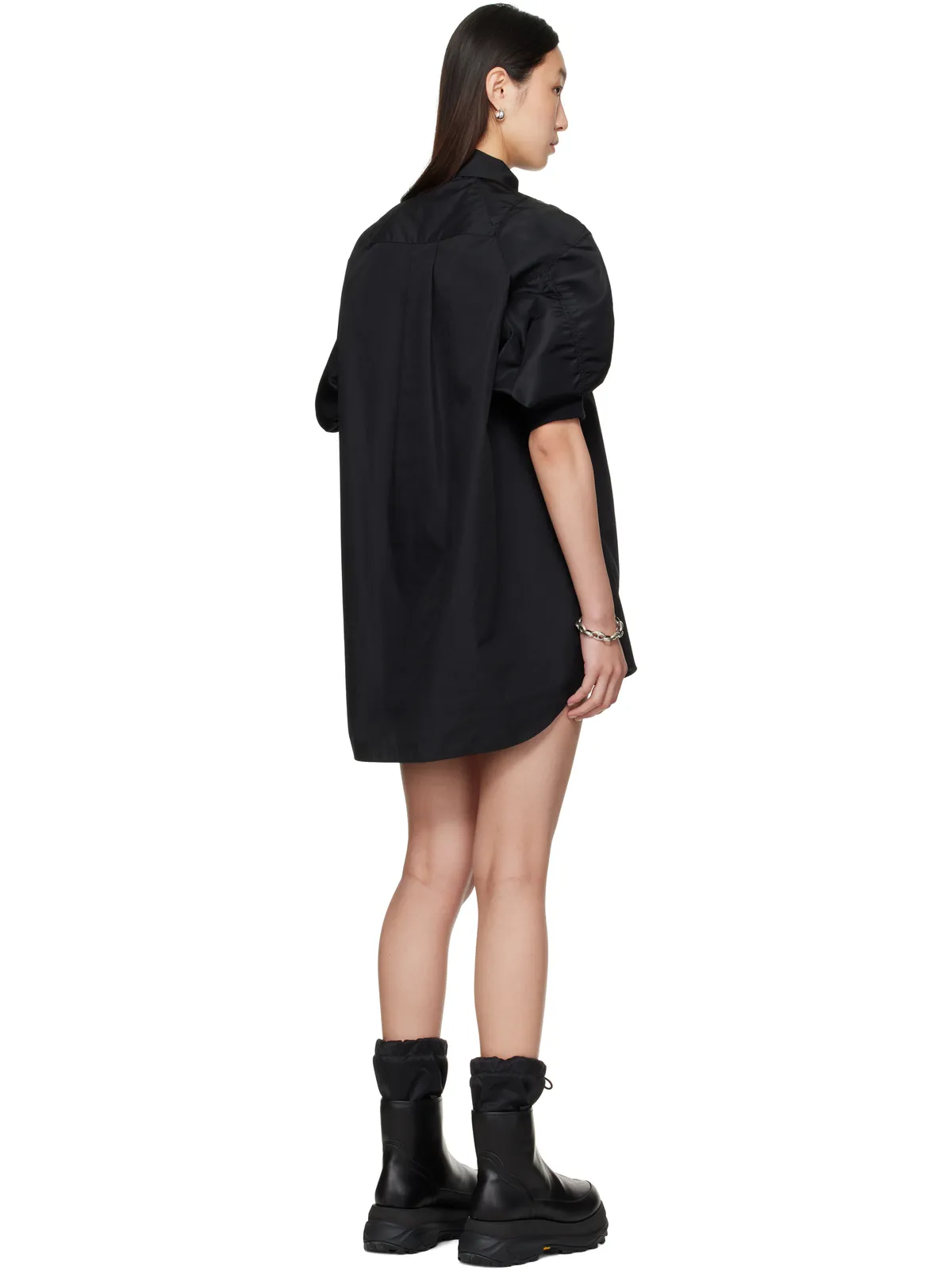 sacai Cotton Poplin & Nylon Twill ミニワンピース - 画像3