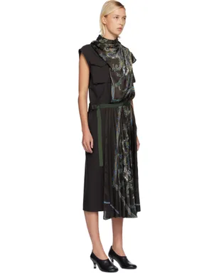 sacai Suiting & Paisley Print ミディアムワンピース - サムネイル2