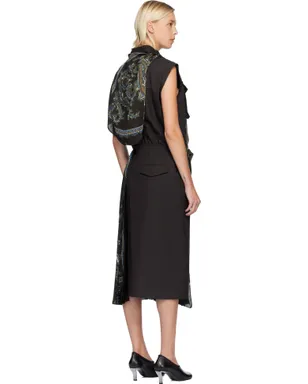 sacai Suiting & Paisley Print ミディアムワンピース - サムネイル3