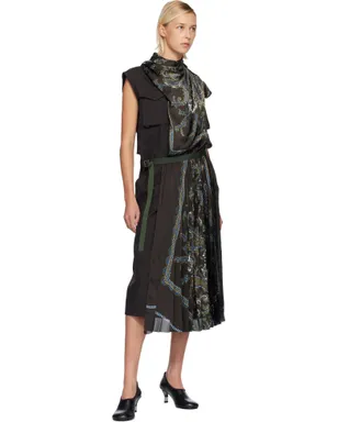 sacai Suiting & Paisley Print ミディアムワンピース - サムネイル4