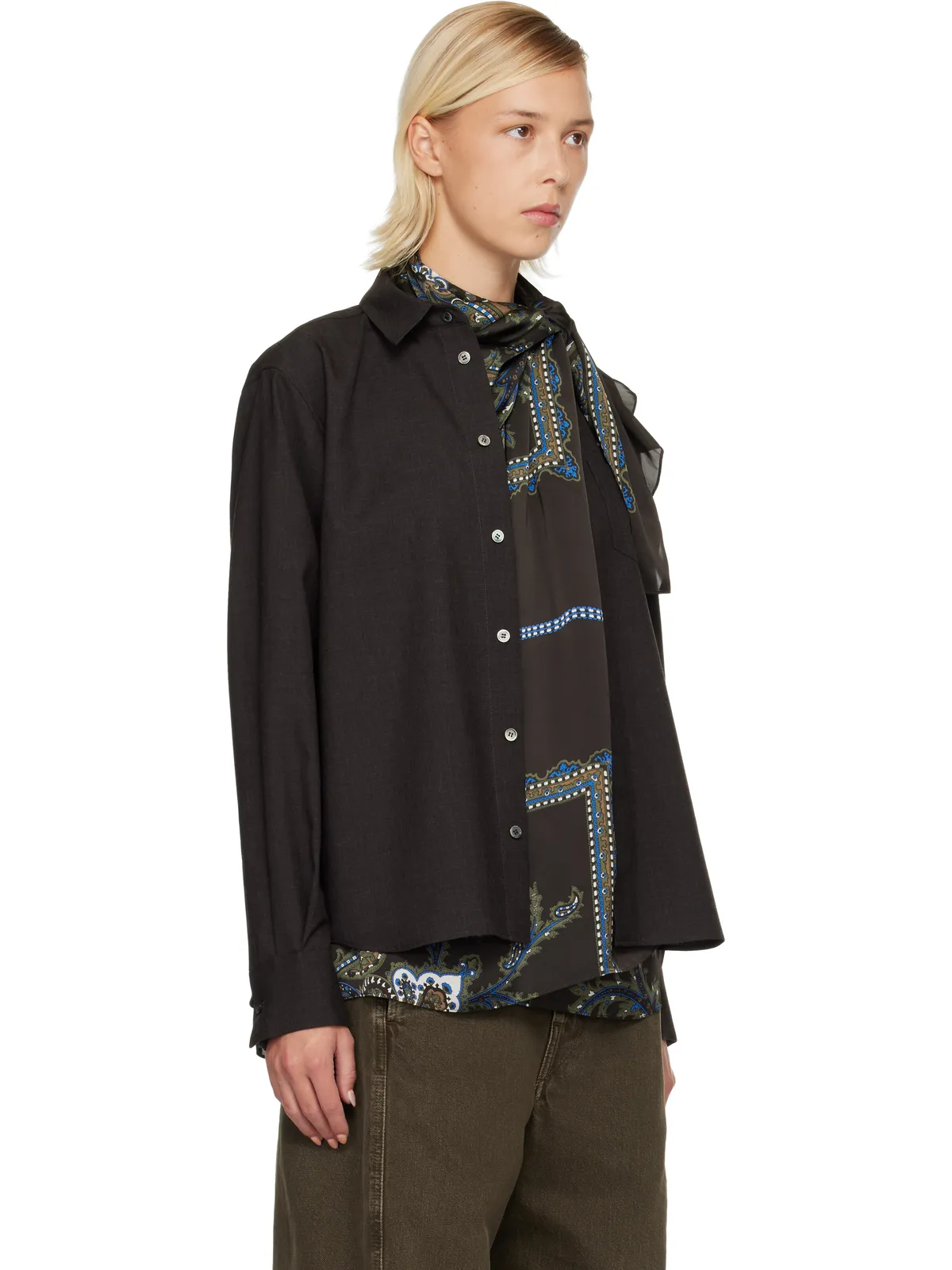 sacai Suiting & Paisley プリントシャツ - 画像2