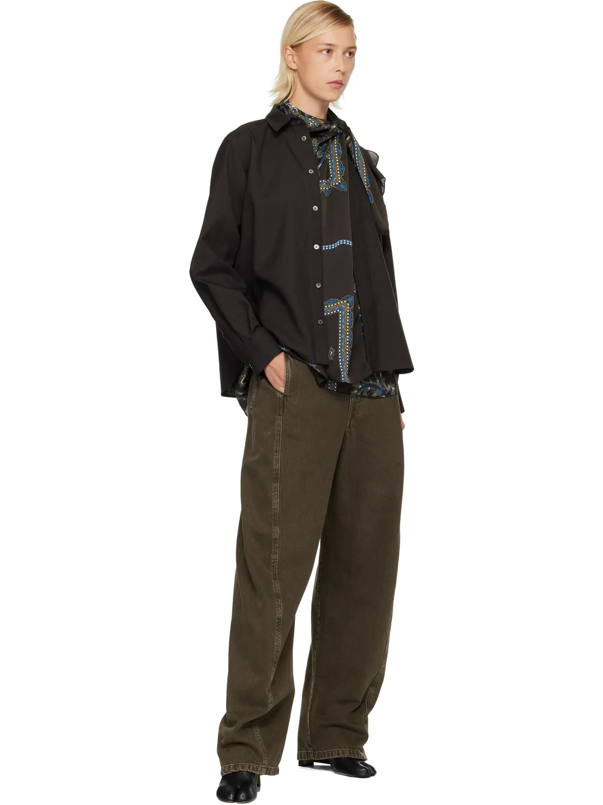 sacai Suiting & Paisley プリントシャツ - 画像4