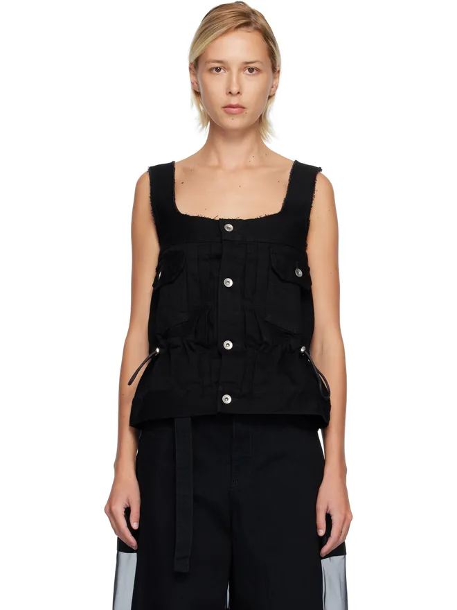 sacai sacai スクエアネック デニム トップスの商品画像