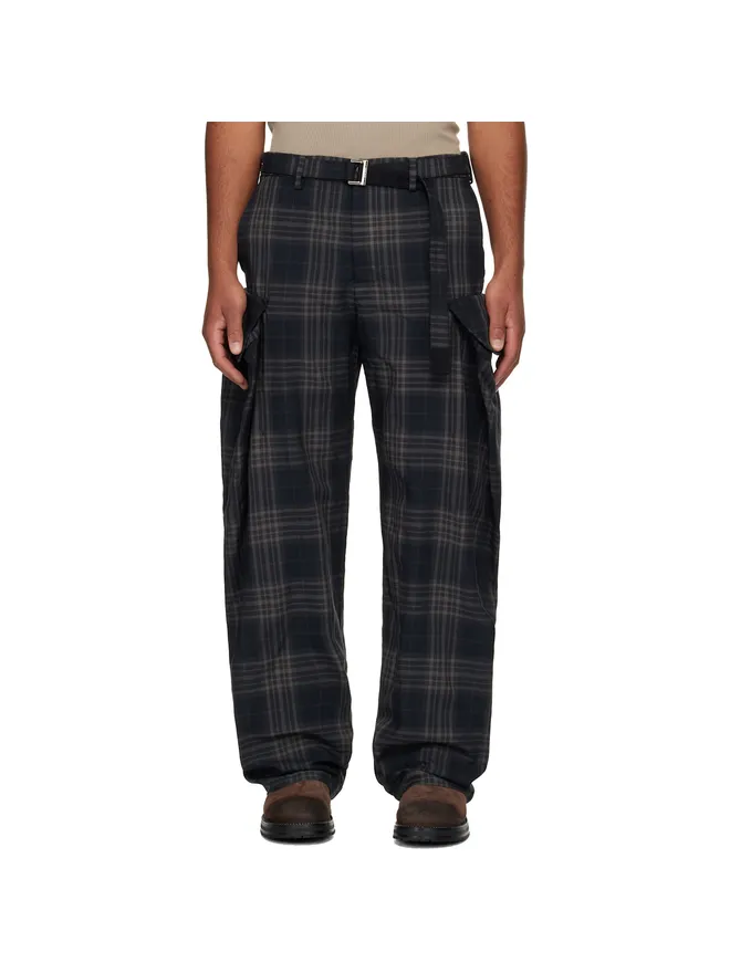 sacai sacai ブラック Plaid カーゴパンツの商品画像