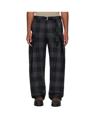 sacai ブラック Plaid カーゴパンツ - サムネイル1
