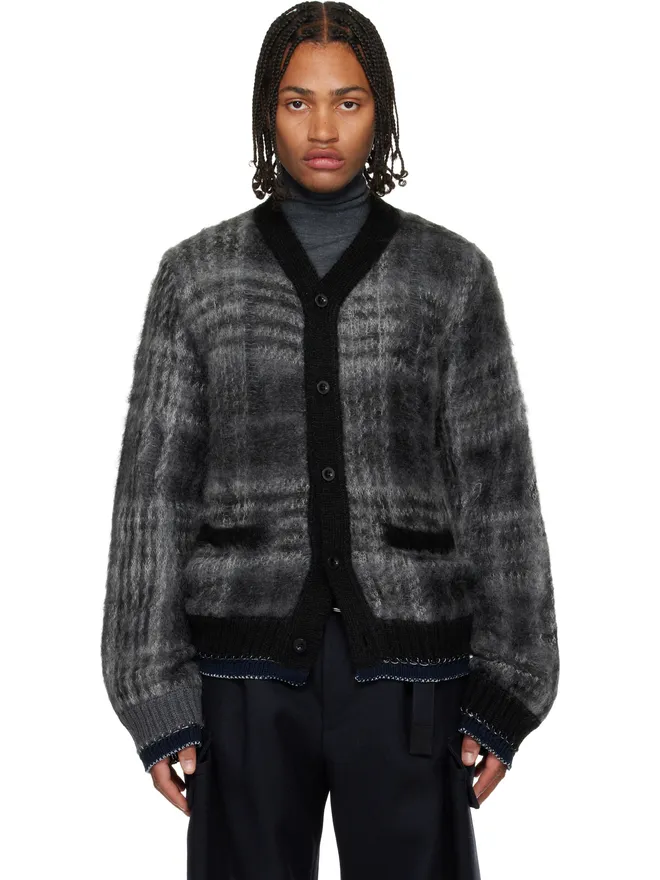 sacai sacai Plaid モヘアニット カーディガンの商品画像