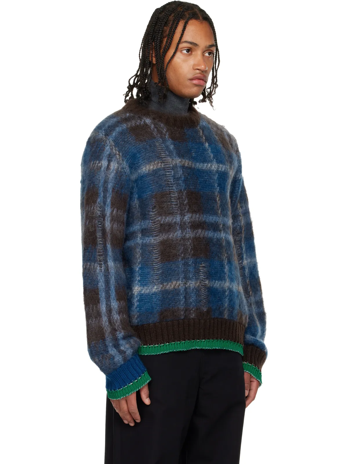 sacai Plaid モヘア セーター - 画像2