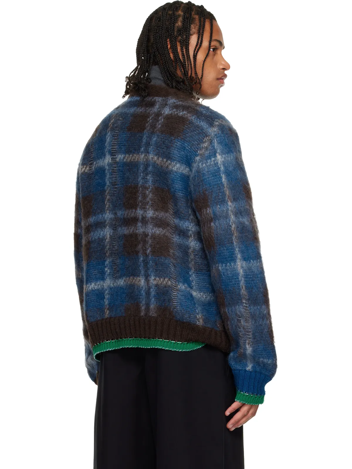 sacai Plaid モヘア セーター - 画像3