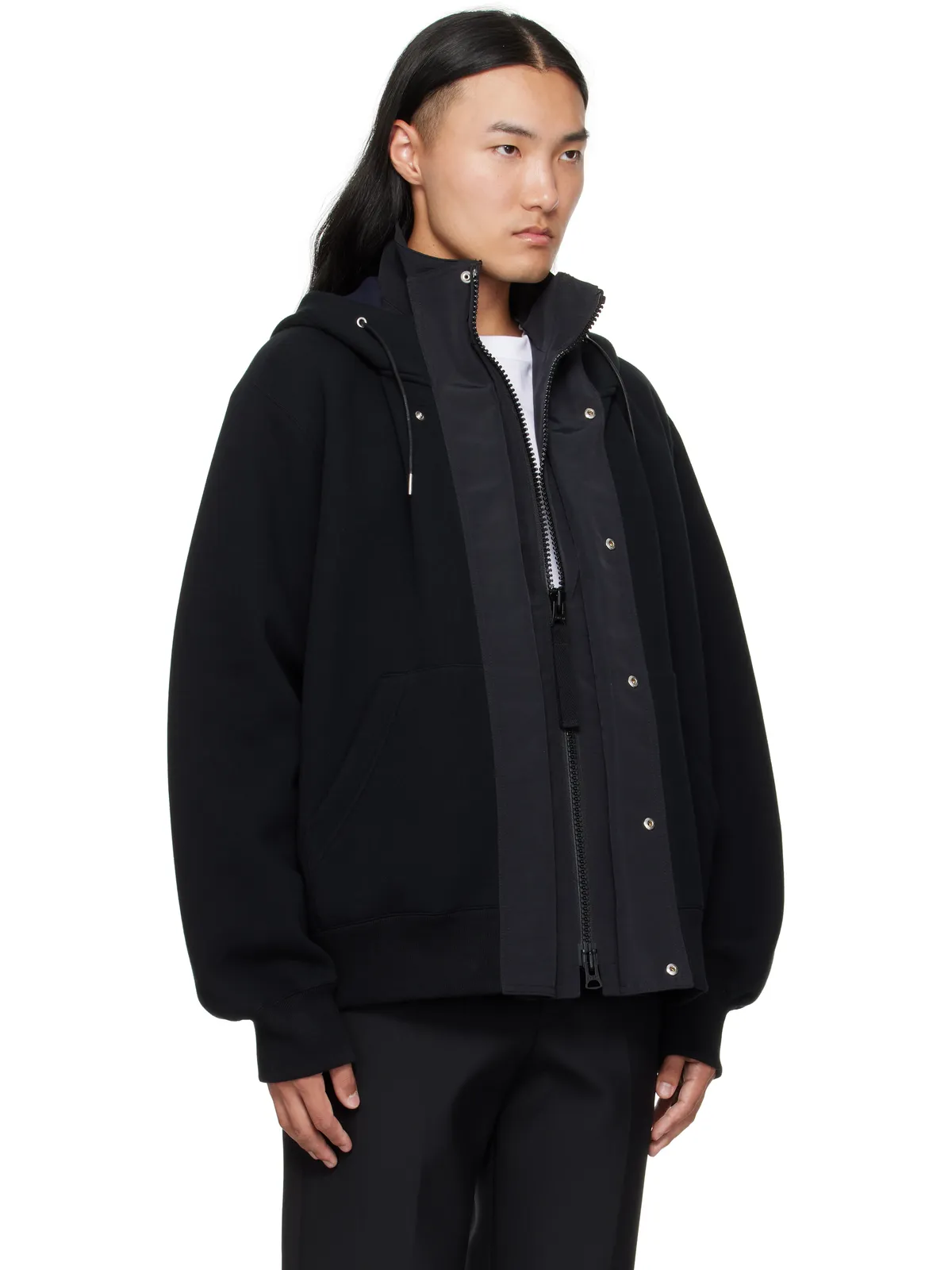 sacai Sponge Sweat & Grosgrain フーディ - 画像2