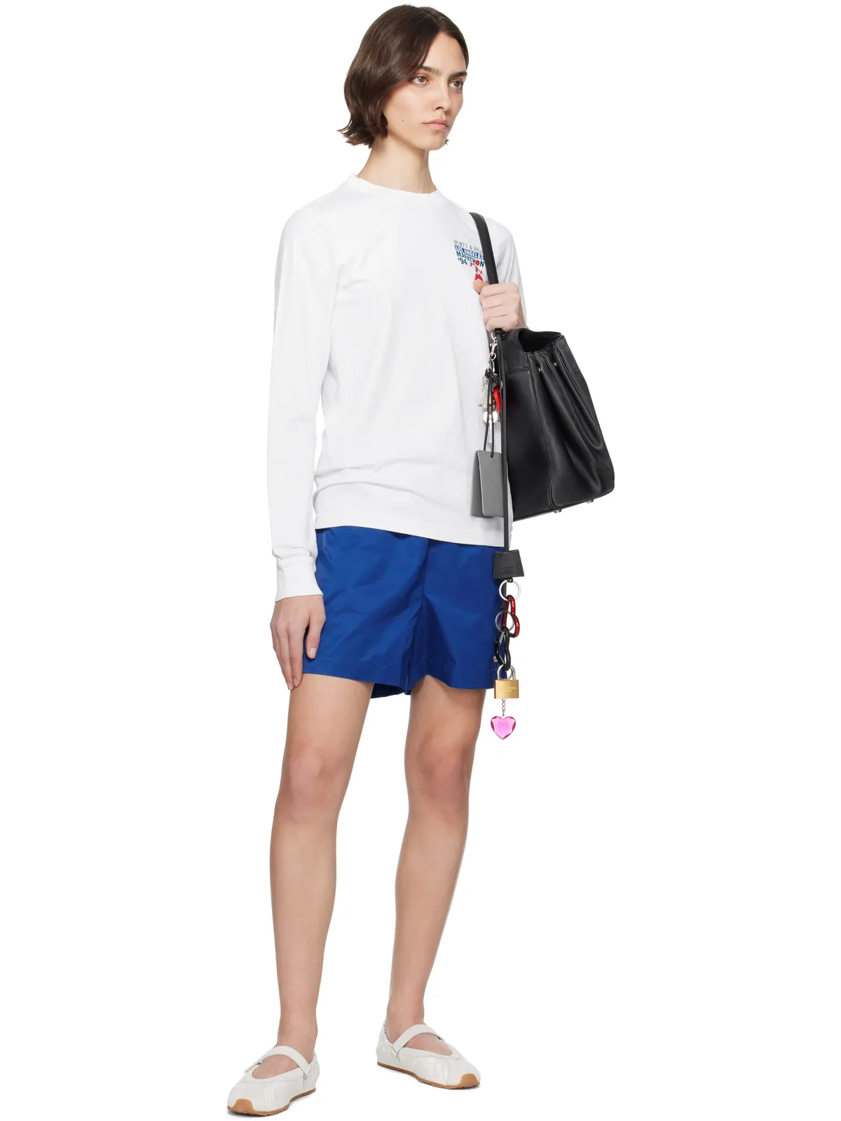 Sporty & Rich Bold Health ナイロン ショートパンツ - 画像4