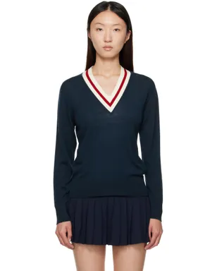 Sporty & Rich 'SRC' Minimalist Vネックセーター - サムネイル1