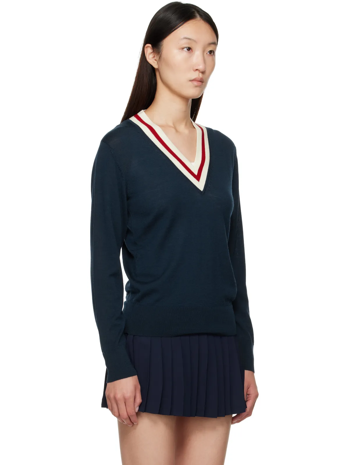 Sporty & Rich 'SRC' Minimalist Vネックセーター - 画像2