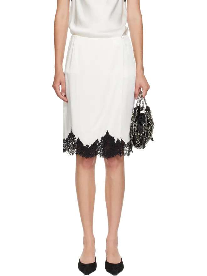 Stella McCartney Stella McCartney レースサテン ミディアムスカートの商品画像