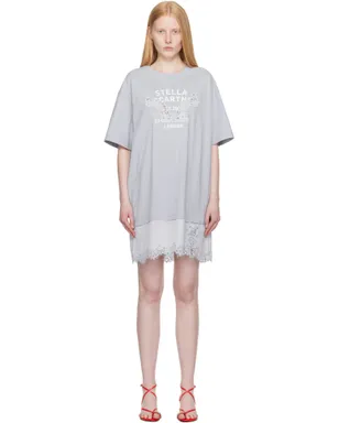 Stella McCartney Lace-Insert Graphic Tシャツ ミニワンピース - サムネイル1