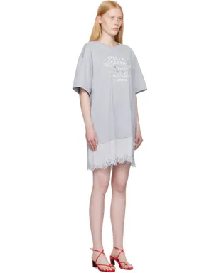 Stella McCartney Lace-Insert Graphic Tシャツ ミニワンピース - サムネイル2
