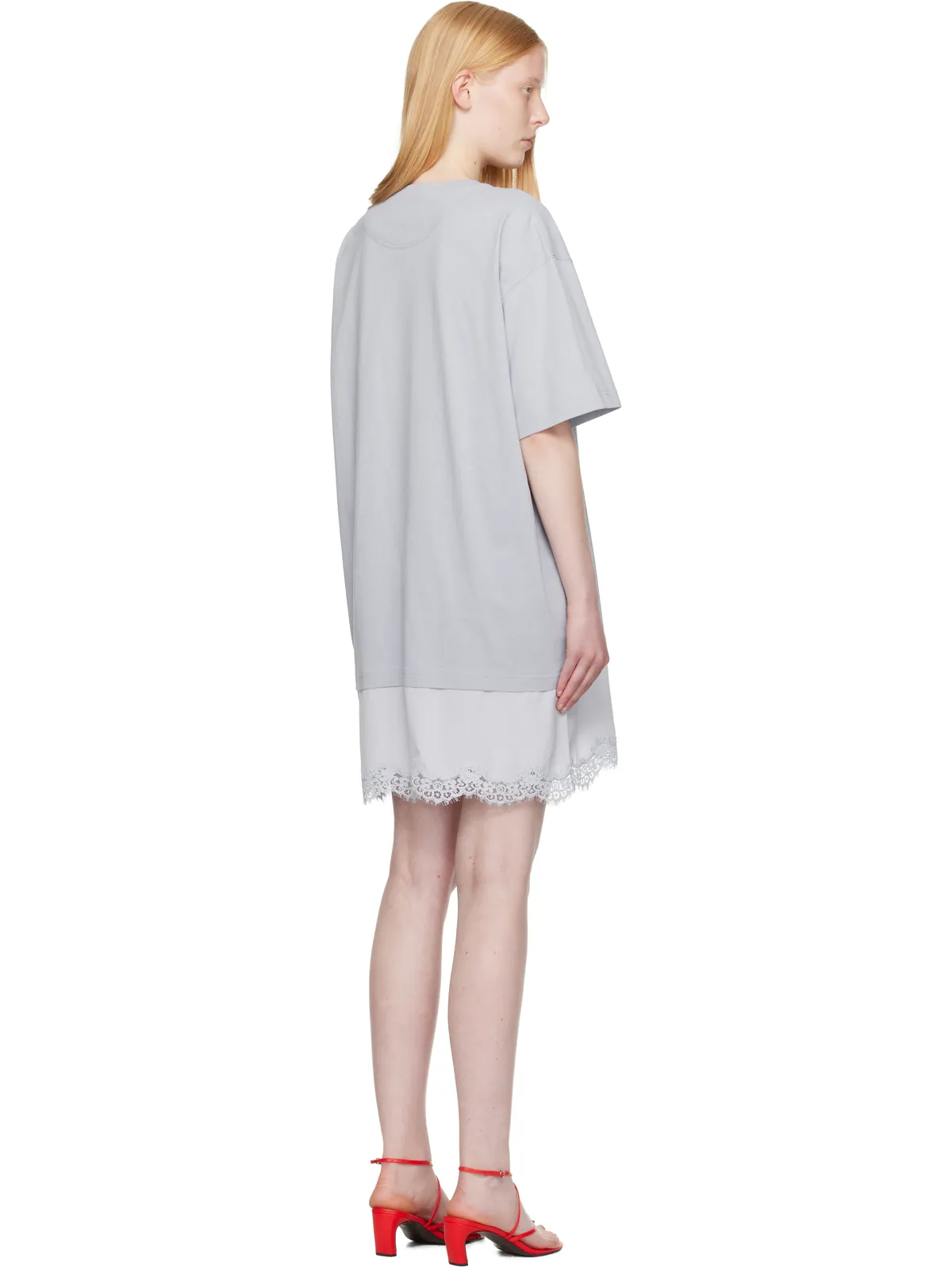 Stella McCartney Lace-Insert Graphic Tシャツ ミニワンピース - 画像3