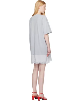 Stella McCartney Lace-Insert Graphic Tシャツ ミニワンピース - サムネイル3