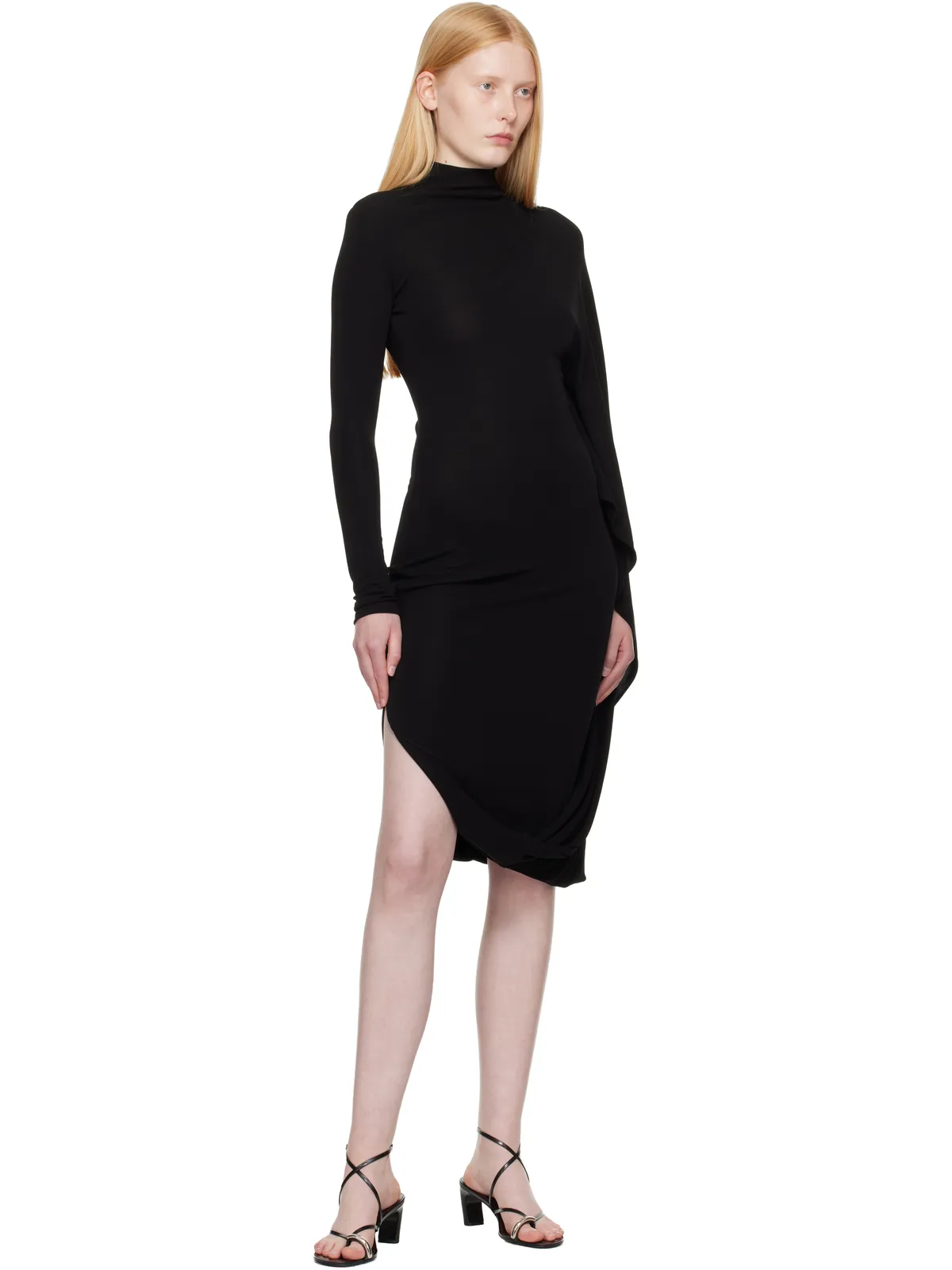 Stella McCartney アシンメトリー ケープ ミディアムワンピース - 画像4
