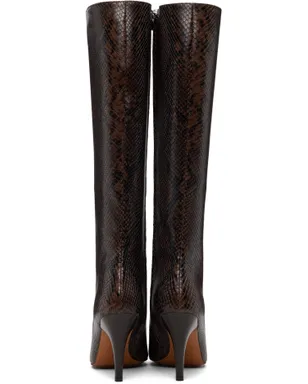 Stella McCartney スクエアトゥ スネーク スティレット ロングブーツ - サムネイル2